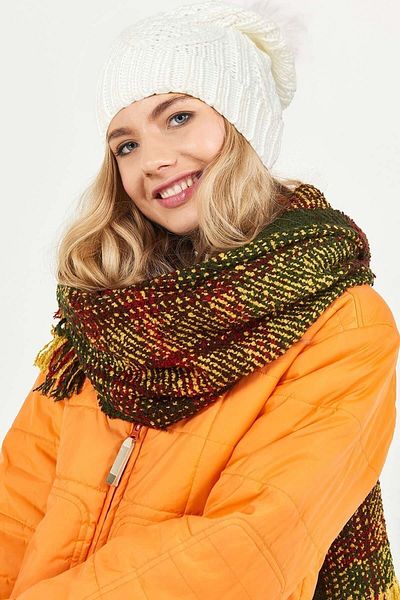 POSUSS Foil Printed Pompom Acrylic Women's Beret White - Ps249