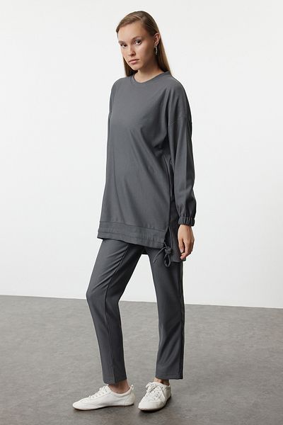 Trendyol Modest Kötött antracit nagyméretű készlet - dugórészlettel, Tctaw25us00112