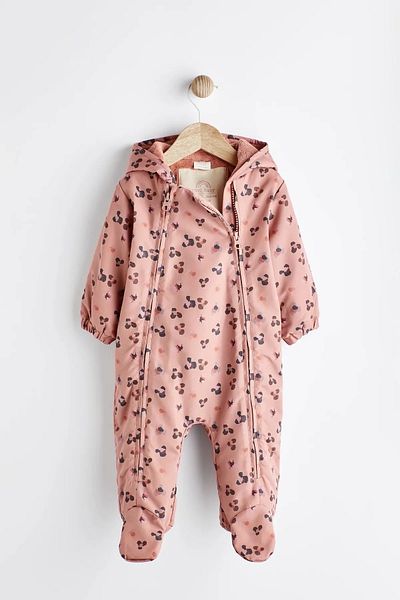 Next Baby Pink Patterned Astronaut - Full Fleece and Lined Jumpsuit