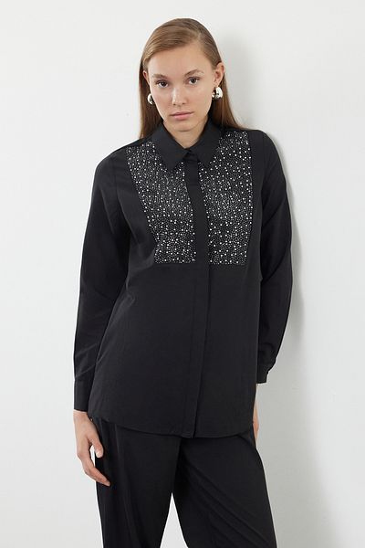 Trendyol Modest Woven Black Stone Embroidered Set - Tctaw25us00061