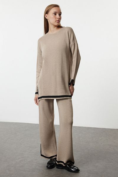 Trendyol Modest Black Mink Knitwear Set - Piping Bottom & Top Set TCTAW25US00043