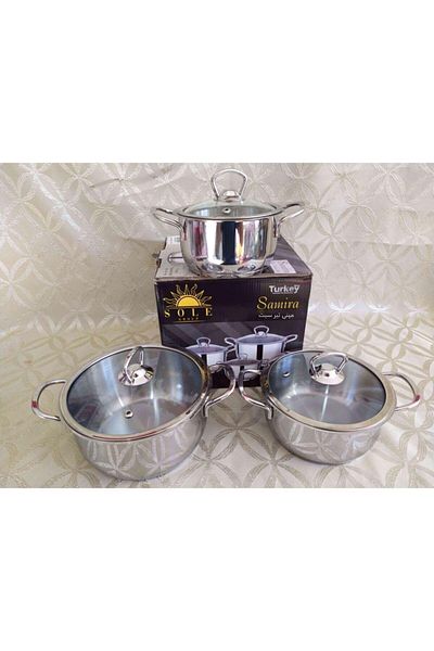 Sole Gloria 3-Piece Metal Crock Pot Set - 14-16-18 cm