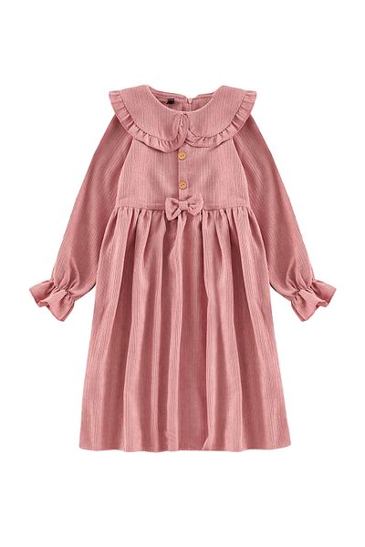 TRENDYOLKIDS Dusty Rose normál sima pamut szőtt ruha TKDAW25EL00017