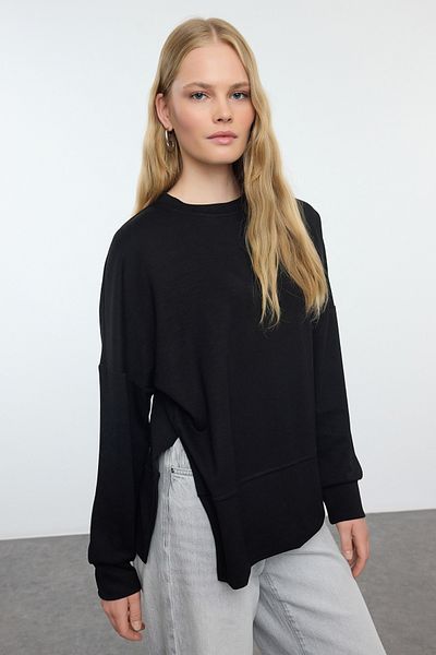 Trendyol Collection Μπλούζα με μαλακά κουμπιά, μαλακά κουμπιά με λαιμόκοψη, με λεπτή σχισμή TWOAW25SW00057
