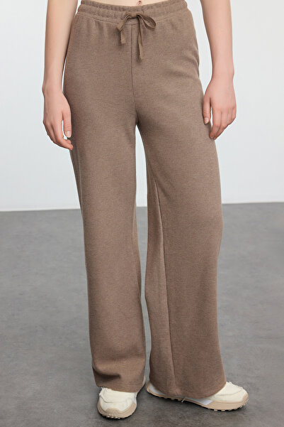 Trendyol Collection Mink színű széles szárú bordás nadrág - TWOAW25PL00017