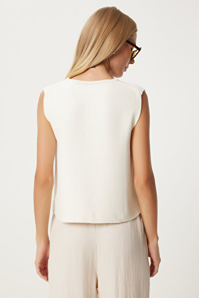 Happiness İstanbul Bone Laced Knitwear Women's Vest - Us00923