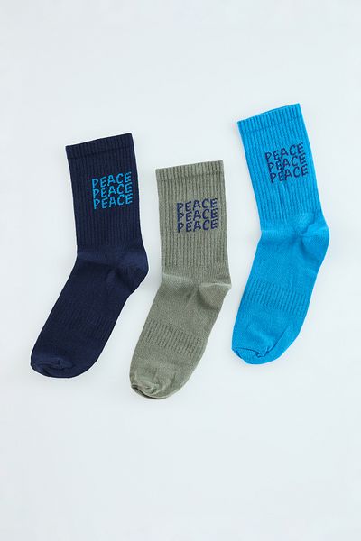Trendyol Collection Multicolored Unisex 3-Piece Cotton College-Tennis-Medium Size Socks Tmnaw25Co00002