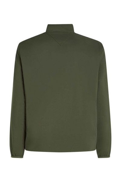 Tommy Hilfiger Khaki/Grüne Fleecejacke für Herren – Lange Ärmel und Logo