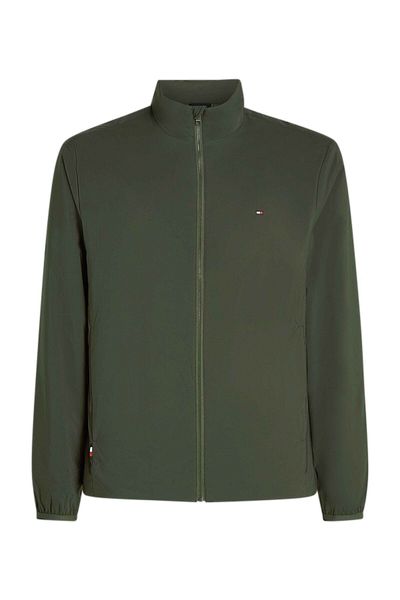 Tommy Hilfiger Khaki/Grüne Fleecejacke für Herren – Lange Ärmel und Logo