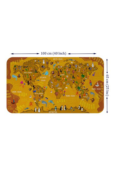 Dropcek eticaret World Map Wall Sticker for Educational Kids and Baby Room - 60x105mm-3781