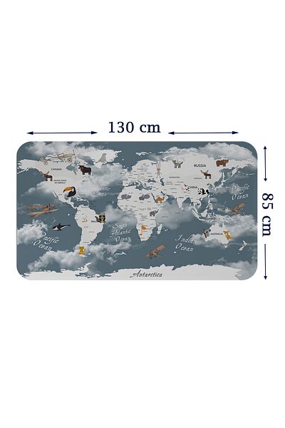 Dropcek eticaret Educational World Map World Atlas Children's and Baby's Room Wall Sticker-85x130-3818