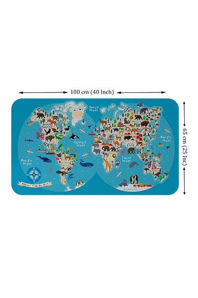 Dropcek eticaret World Map and Atlas Kids and Baby Room Wall Sticker - 60x105-3806