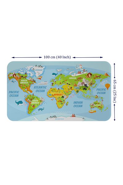 Dropcek eticaret World Atlas Map - Children's and Baby's Room Wall Sticker 60x105-3778