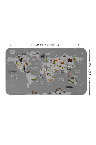 Dropcek eticaret Educational World Map World Atlas Children's and Baby's Room Wall Sticker - 60x105-3794