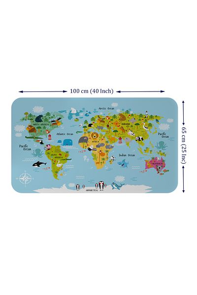 Dropcek eticaret Educational World Map World Atlas Children's and Baby's Room Wall Sticker -60x105-3830