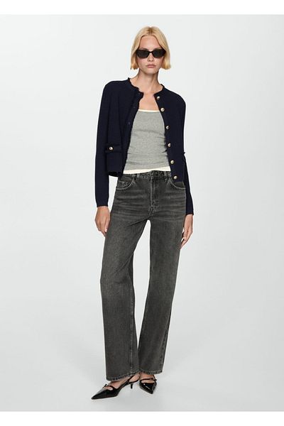 MANGO Woman Knitwear Cardigan - Buttoned Design