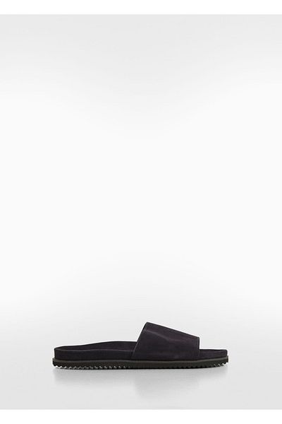 MANGO Man Suede Leather Slippers
