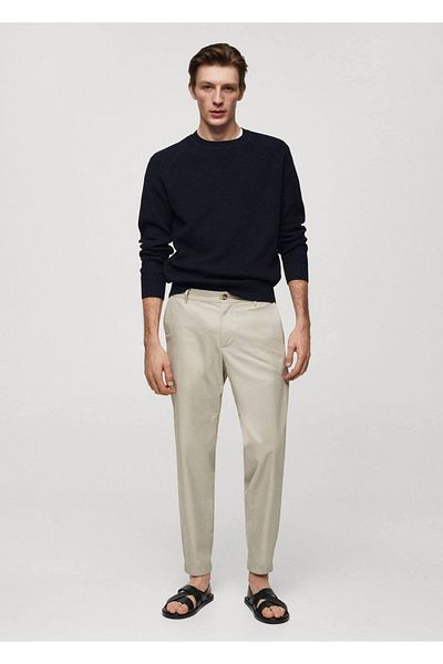 MANGO Man 100% Cotton Slim Fit Trousers