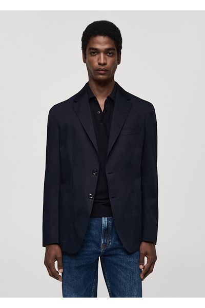 MANGO Man Slim-Fit Cotton Blazer Jacket