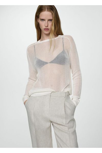 MANGO Woman Semi-Transparent Knitwear Sweater