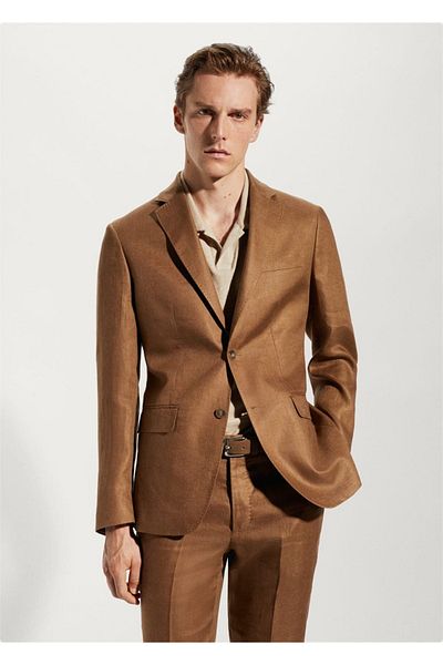 MANGO Man Blazerjacke aus 100 % Leinenstoff