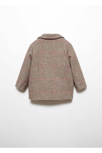 MANGO Baby Houndstooth Patterned Stylish Coat