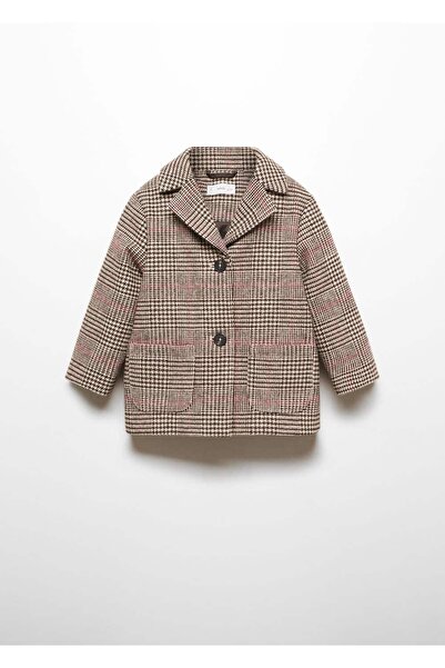 MANGO Baby Κομψό παλτό με σχέδιο Houndstooth