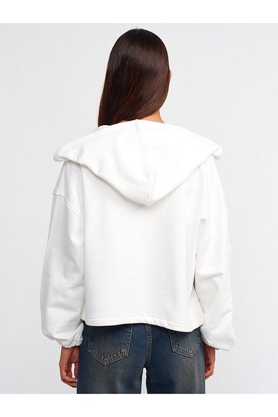 Dilvin 40159 Soft Bomber Jacket with Stopper-Ecru