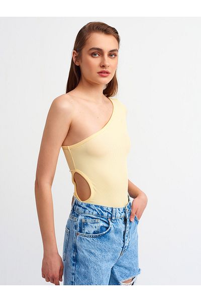 Dilvin 3749 One Sleeve Bodysuit-t.yellow