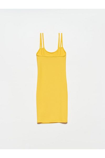 Dilvin 9140 Strap Dress-yellow