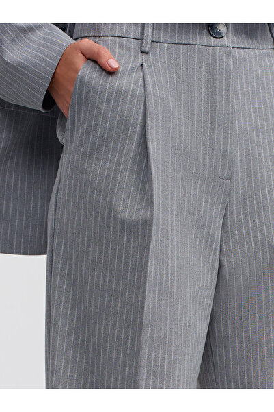 Dilvin 71190 Yüksek Bel Uzun Pantolon-gri