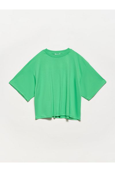 Dilvin 30119 Basic T-Shirt-green