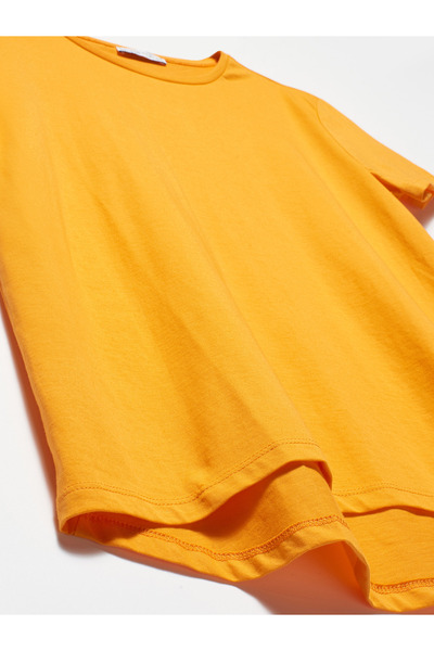 Dilvin 3471 Crew Neck Basic T-shirt-πορτοκαλί