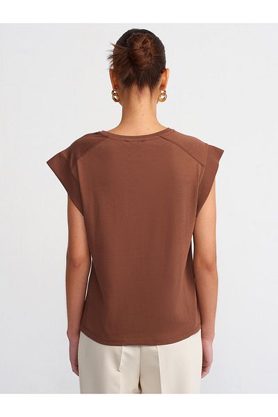 Dilvin 30724 Tricou din bumbac-Maro