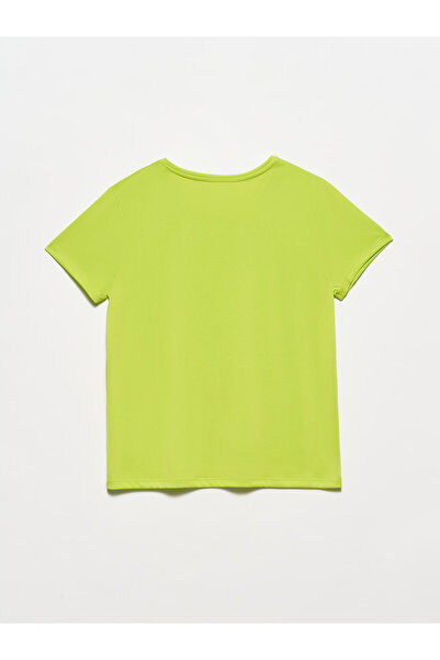 Dilvin 30136 Crew Neck T-shirt-lime