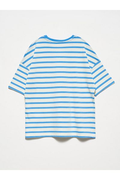 Dilvin 30176 Tricou de bază-Albastru