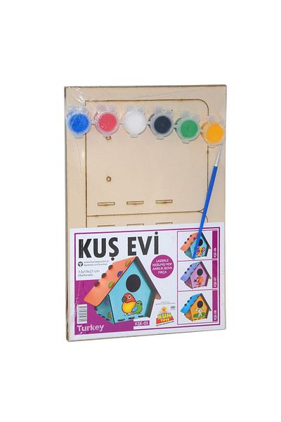 Kumtoys 5070 Bird House Model Painting Activity Wooden Puzzle DIY