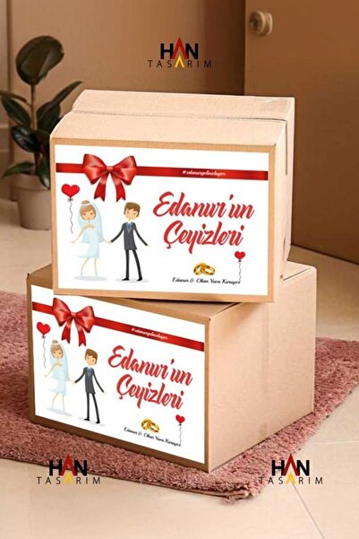 Kendin Tasarla - Isimli Çeyiz Etiketi - Kendinden Yapışkanlı - A4 Ebat - (29 ...