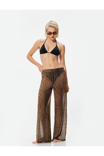 Koton Tüllhose mit Leopardenmuster und Pareo mit Seitenschlitz