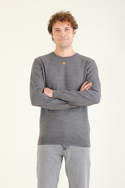 Giyim Dünyası Ανδρικό πουλόβερ Anthracite - Crew Neck