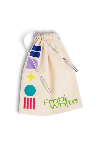 Probident Probiwhite Tongue Cleaning Apparatus - with Scraper Pouch Gift