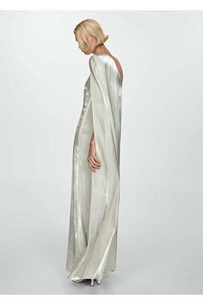 MANGO Woman Asymetrické saténové šaty