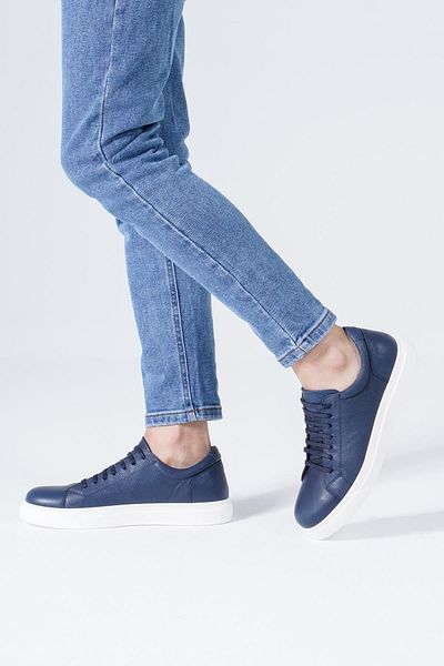 CZ London Marineblau – Alltags-Sportschuhe für Herren aus echtem Leder, lässiger Schnür-Sneaker