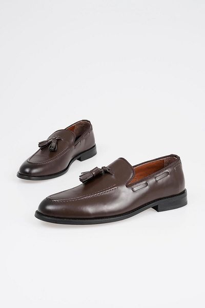 CZ London Genuine Leather Men's Classic Tassel Loafer Shoes