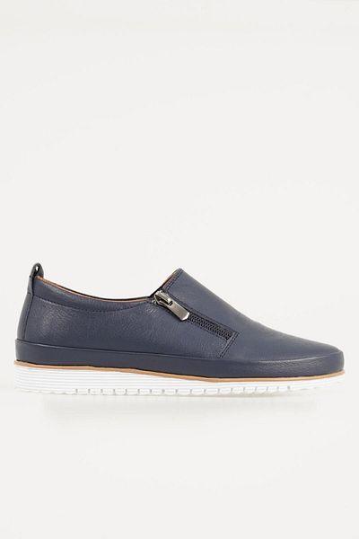 CZ London Genuine Leather Women's Casual Shoes Zippered Comfortable Sole