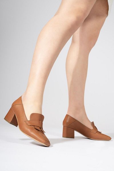 CZ London Genuine Leather Women's Daily Bowknot Blunt Toe Loafer Shoes