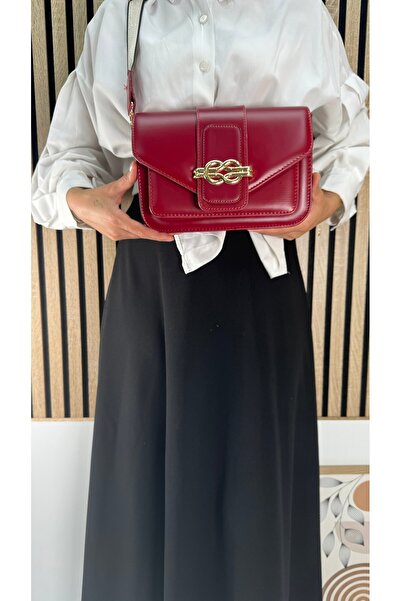 Allyup Червона щоденна жіноча сумка через плече - з пряжкою, регульованим ременем через плече, стильна 4001