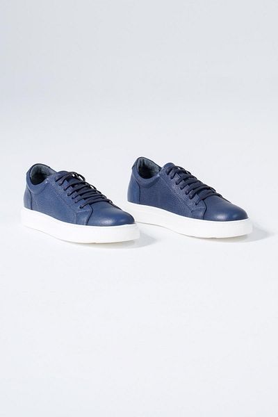 CZ London Marineblau – Alltags-Sportschuhe für Herren aus echtem Leder, lässiger Schnür-Sneaker