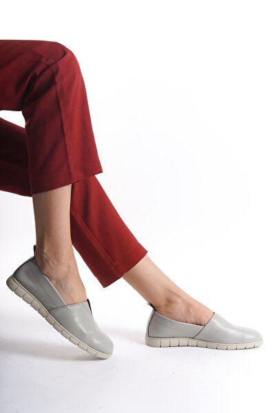 CZ London Kadın Hakiki Deri Önü Lastik Detaylı Rahat Esnek Taban Günlük Ayakkabı