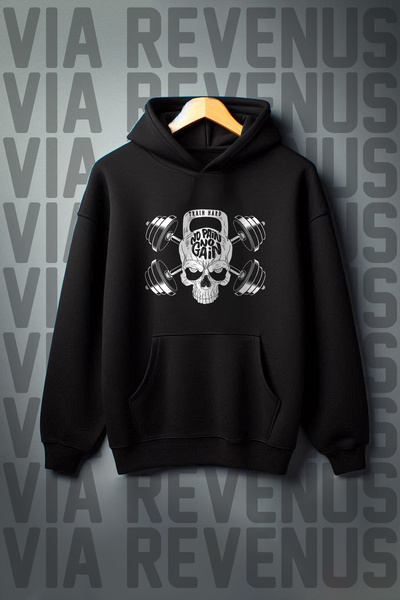 Vordevia No Pain No Gain Kanguru з малюнком на кишені - 3 нитки Oversize худі...